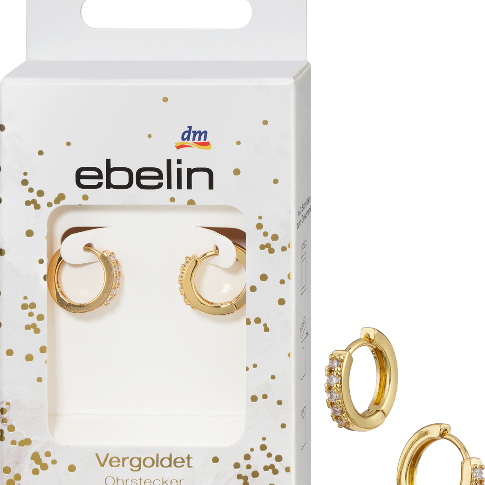 إيبلين هوب أقراط مطلية بالذهب، مجوهرات، 2 قطعة