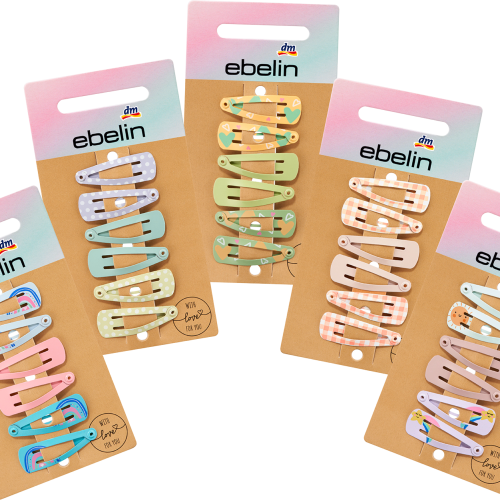 إيبلين كليبس للشعر ميني ملون، 6 قطع