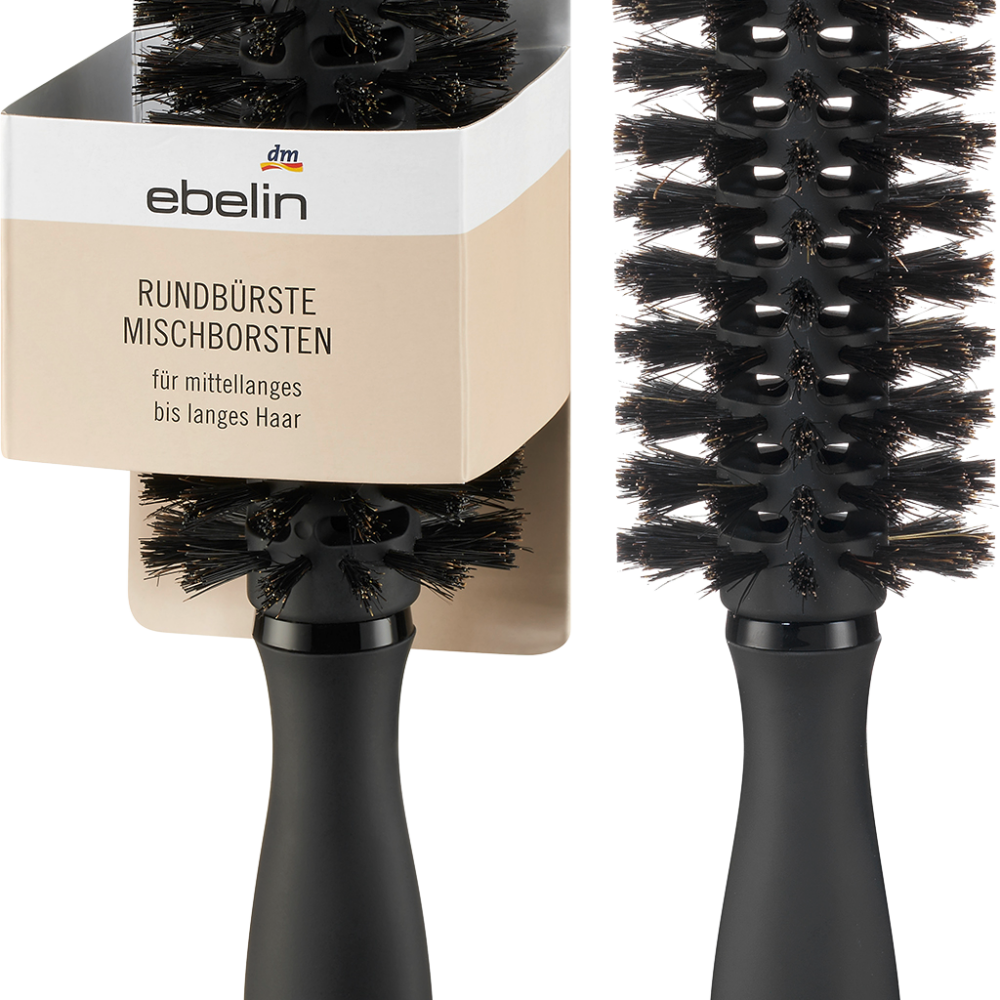 إبلين فرشاة مستديرة مع شعيرات مزيج، 1 قطعة