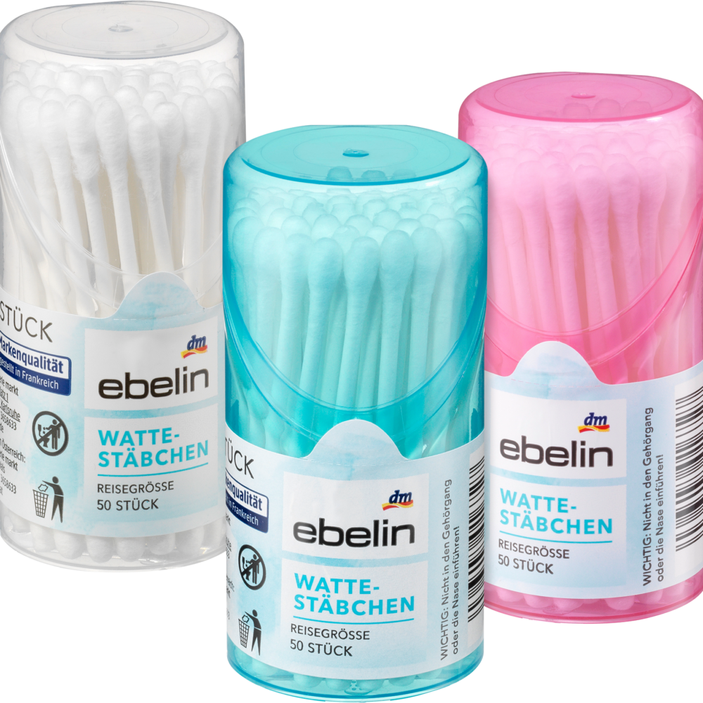 إيبلين مسحة قطن صندوق سفر، 50 قطعة