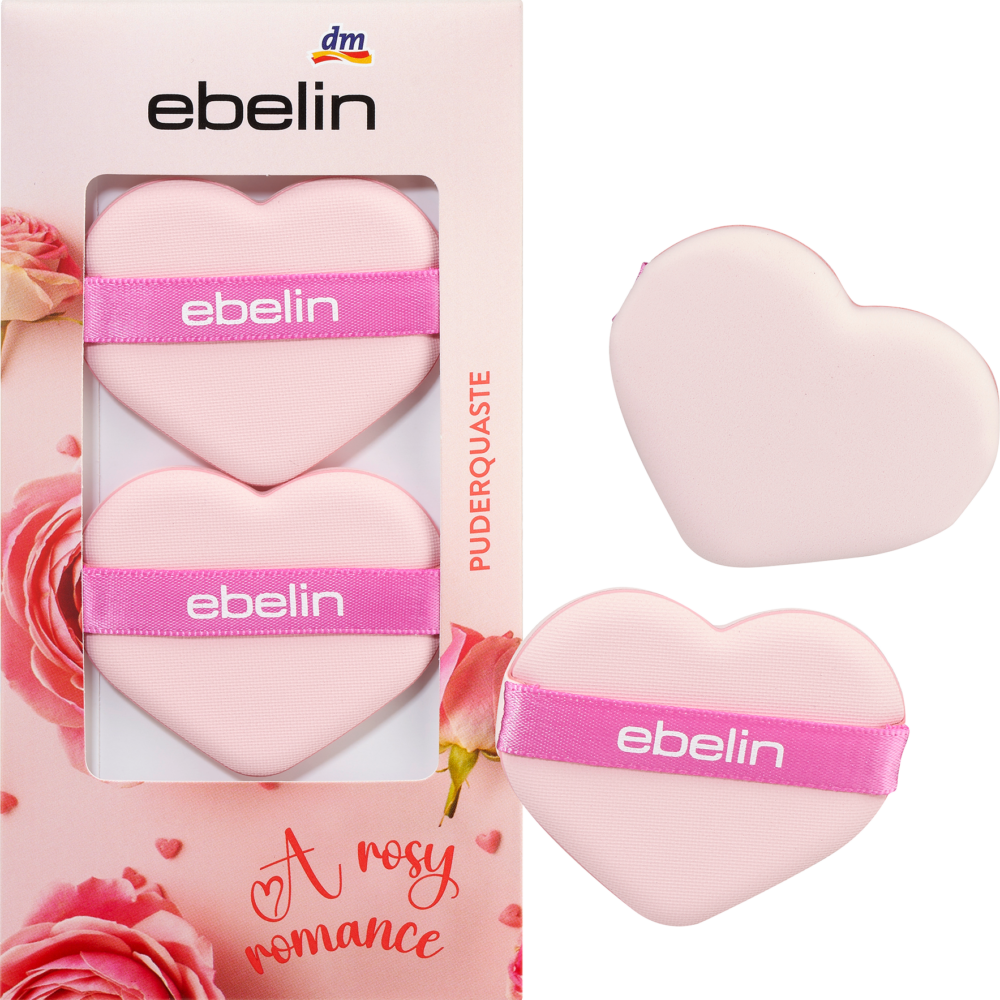 إيبلين بودرة نفخة شكل قلب رومانسية وردية ، 1 قطعة