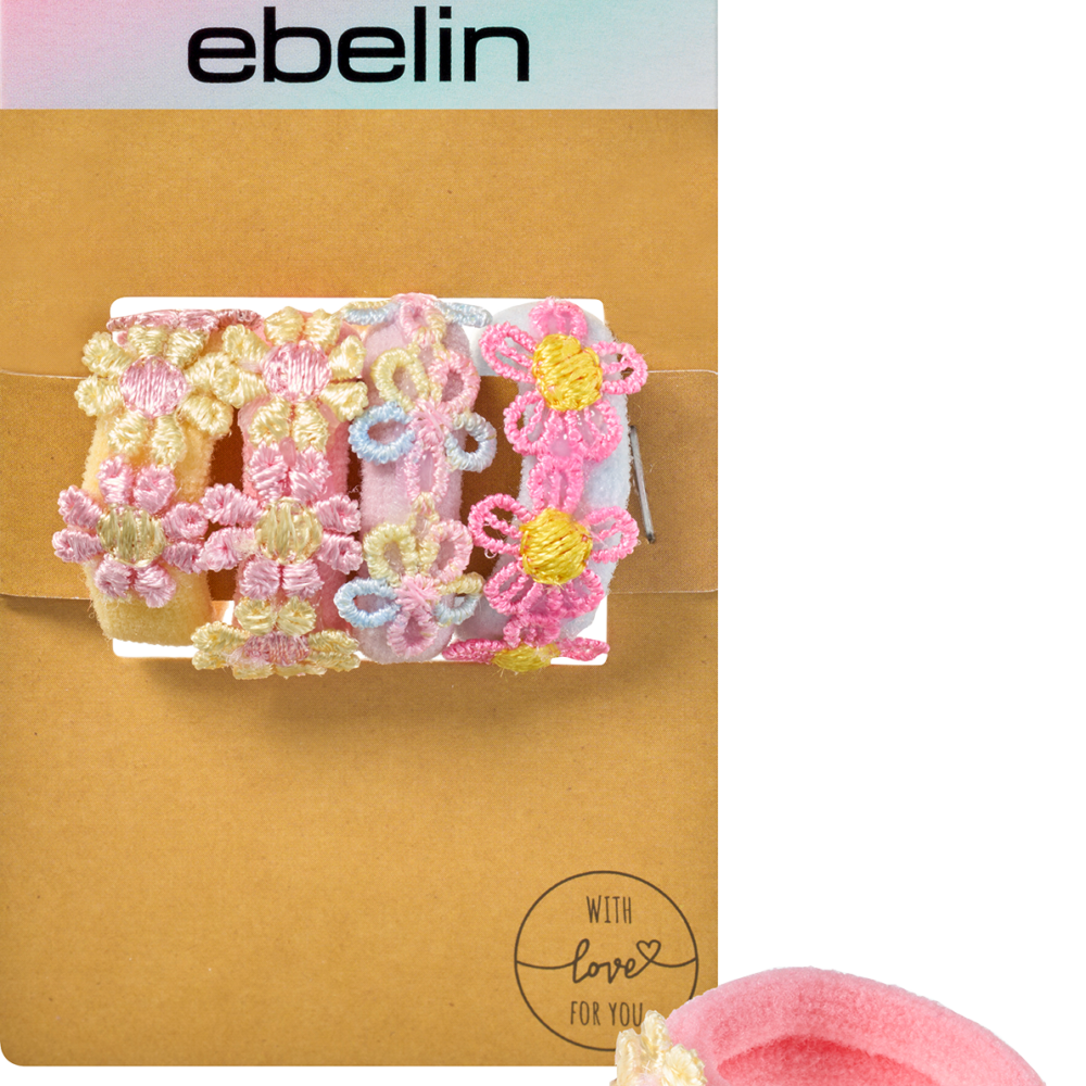 إيبلين أربطة شعر مع زينة بلو مين، ملونة، 4 قطع