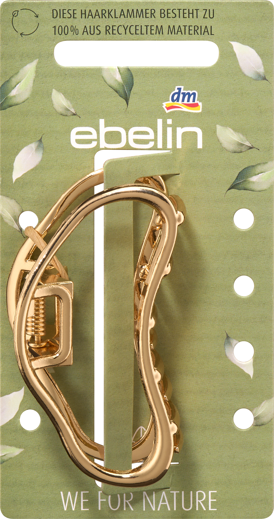 مشبك شعر من إيبلين معدن معاد تدويره بمظهر ذهبي، 1 قطعة