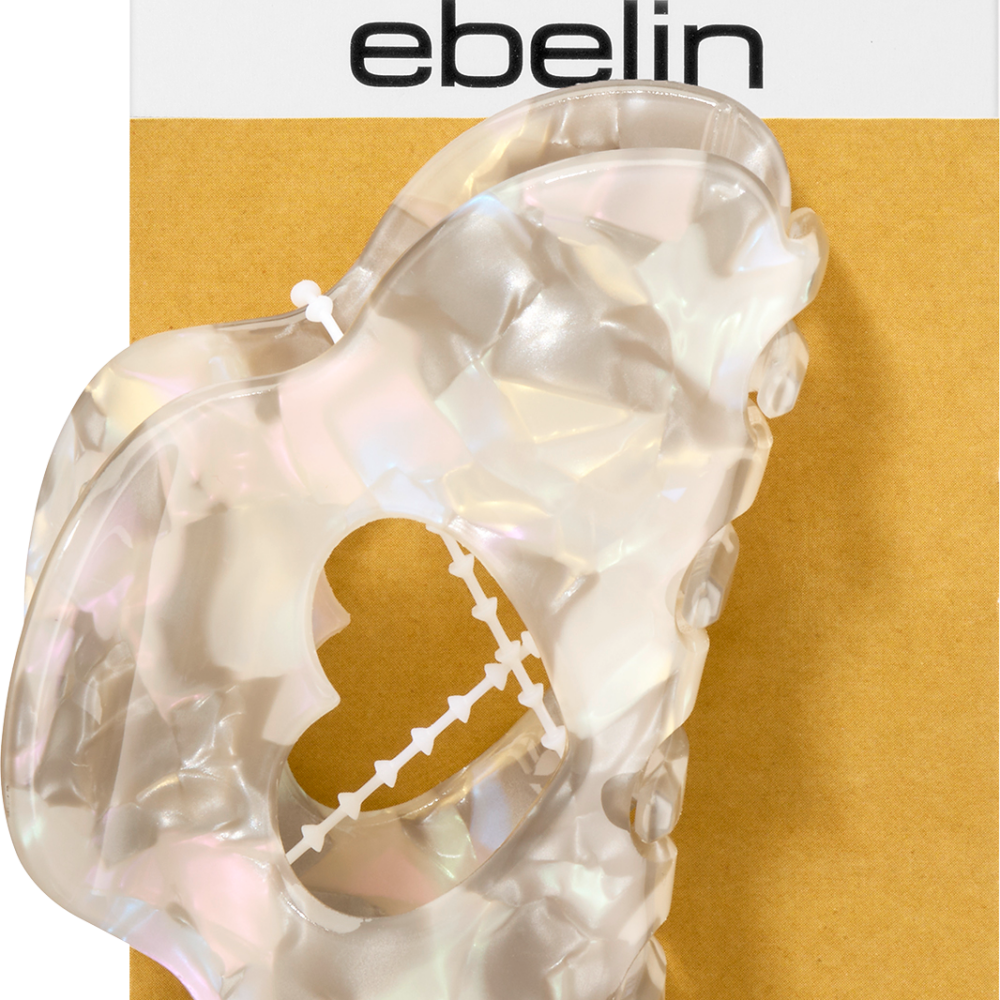 إيبلين مشبك شعر أكريليك مع قلب مقطوع للقلب رمادي، 1 قطعة