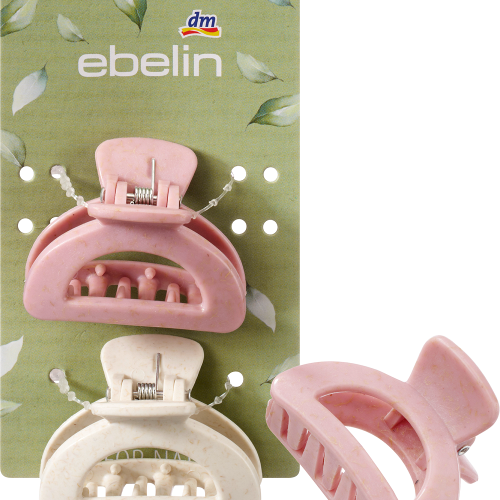 مشبك شعر من إيبلين مصنوع من القنب الوردي، كريمي، 2 قطعة