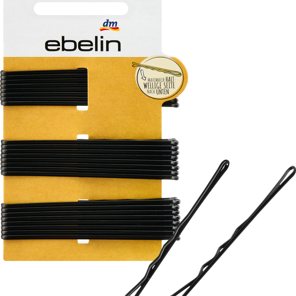 إيبلين سلايدر للشعر طويل أسود، 24 قطعة