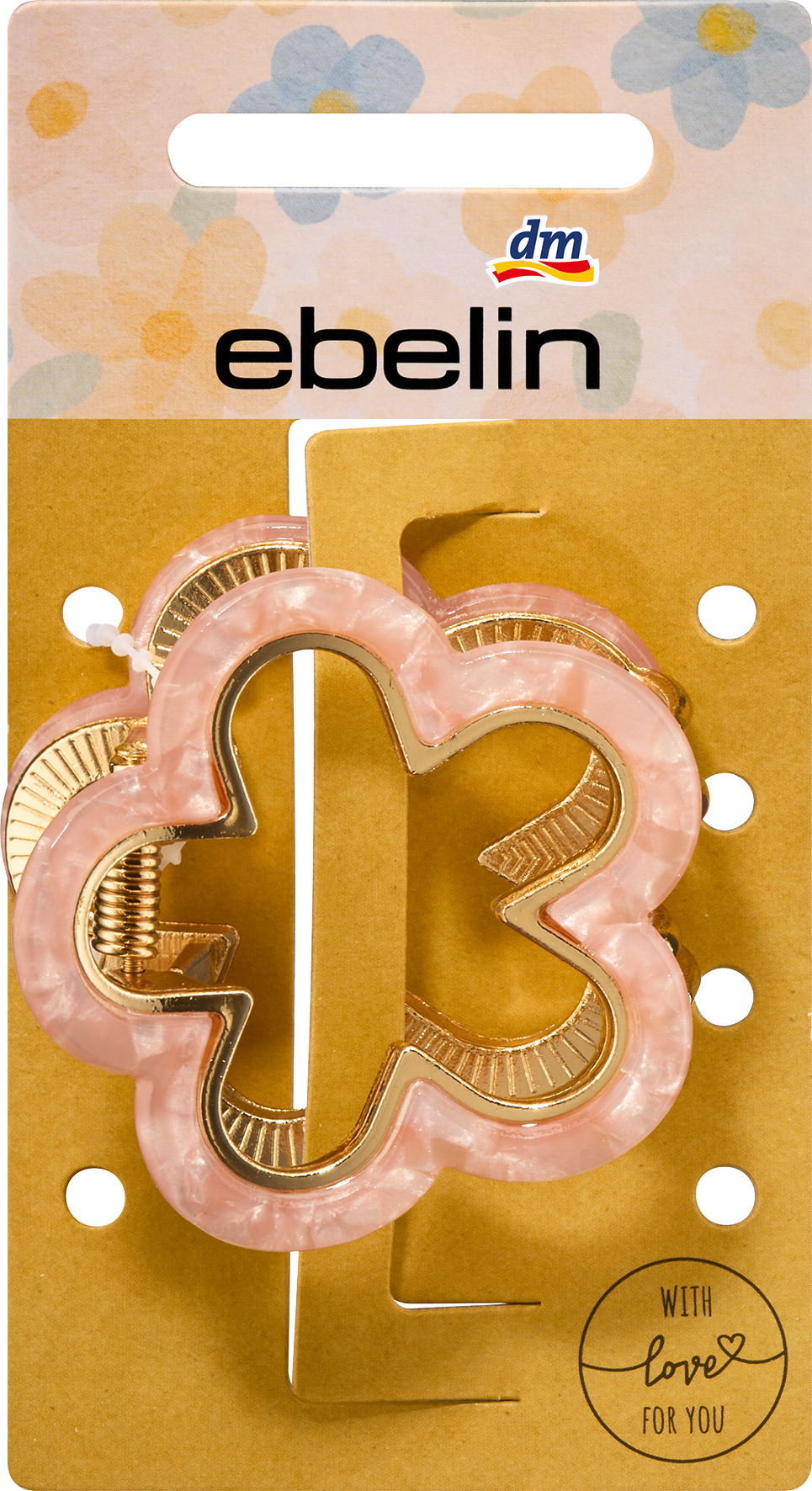 إيبلين مشبك شعر زهرة وردي، ذهبي لوك، 1 قطعة