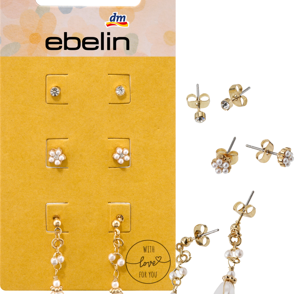 إيبلين أقراط مسمار خرز وبلو رجال، طلال ذهبي، 6 قطع