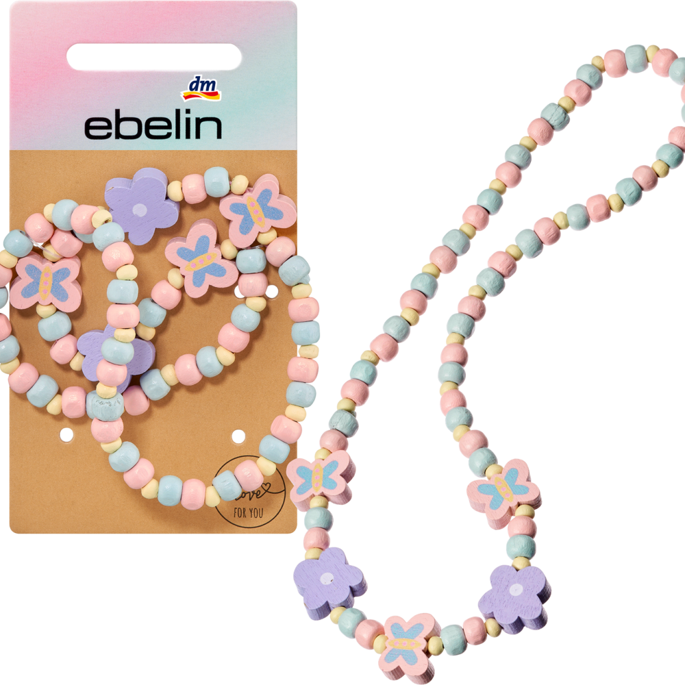 قلادة إيبلين خرز خشبي للزهور والفراشة، 1 قطعة