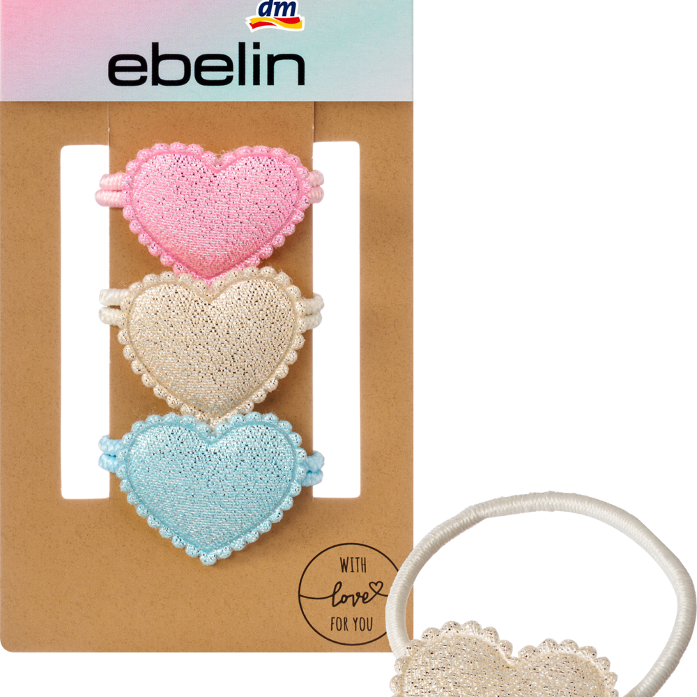 إيبلين أربطة شعر مع القلوب، 3 قطع