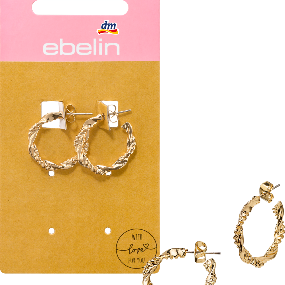 إيبلين أقراط طوق ملتوية، ذهبي لوك، 2 قطعة