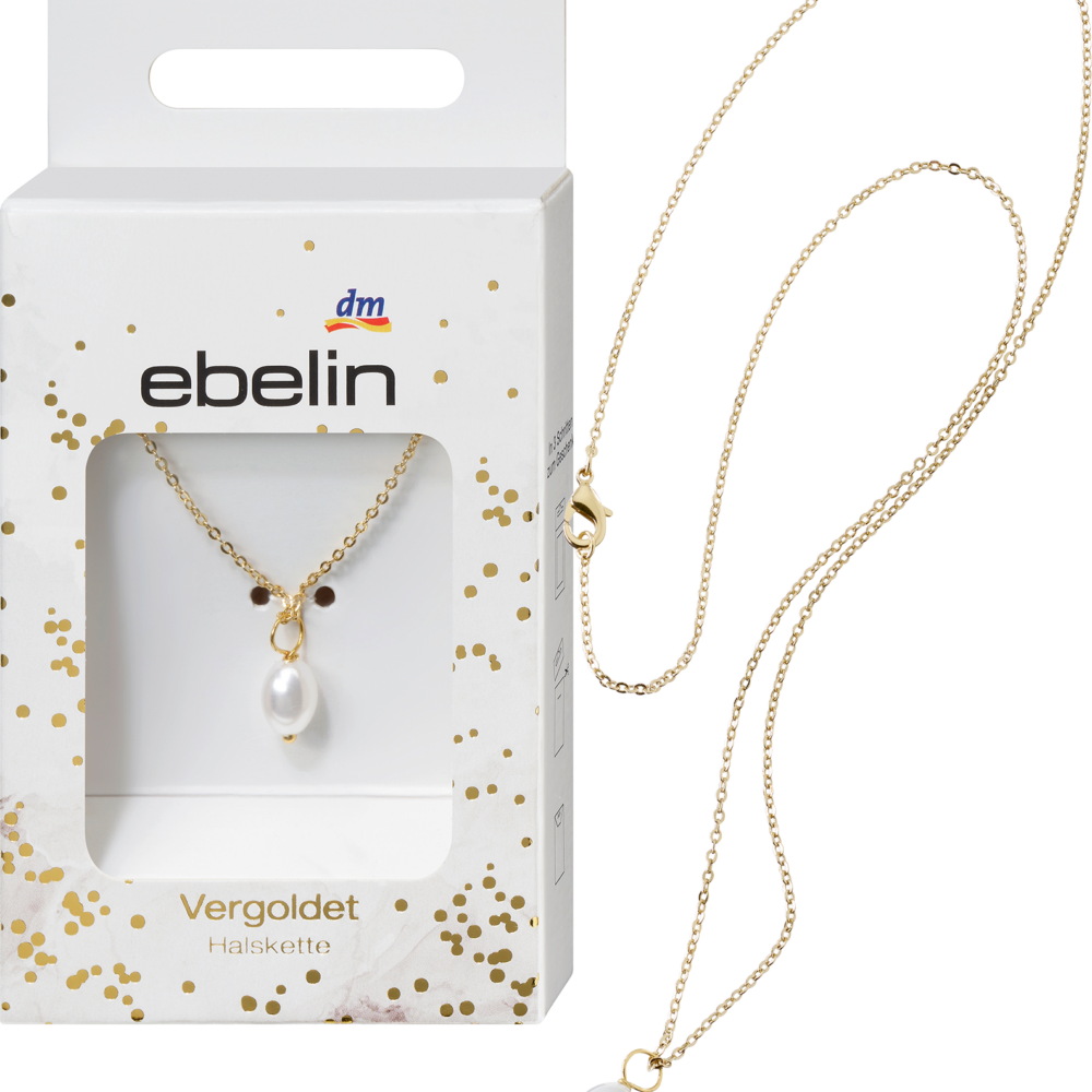 قلادة إيبلين مطلية بالذهب باللؤلؤ، 1 قطعة