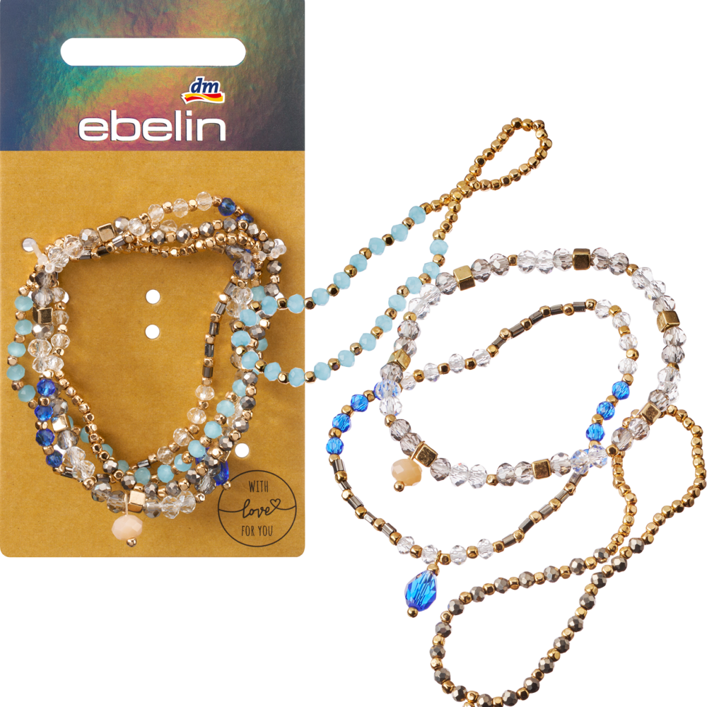 أساور إبلين مرنة بالحجارة ، 4 قطع