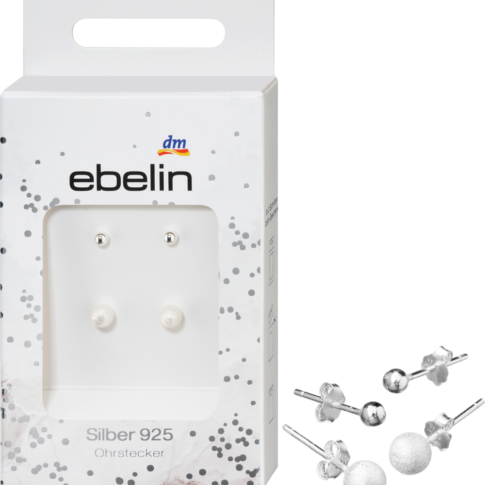 طقم أقراط إيبلين 925 فضي، 4 قطع