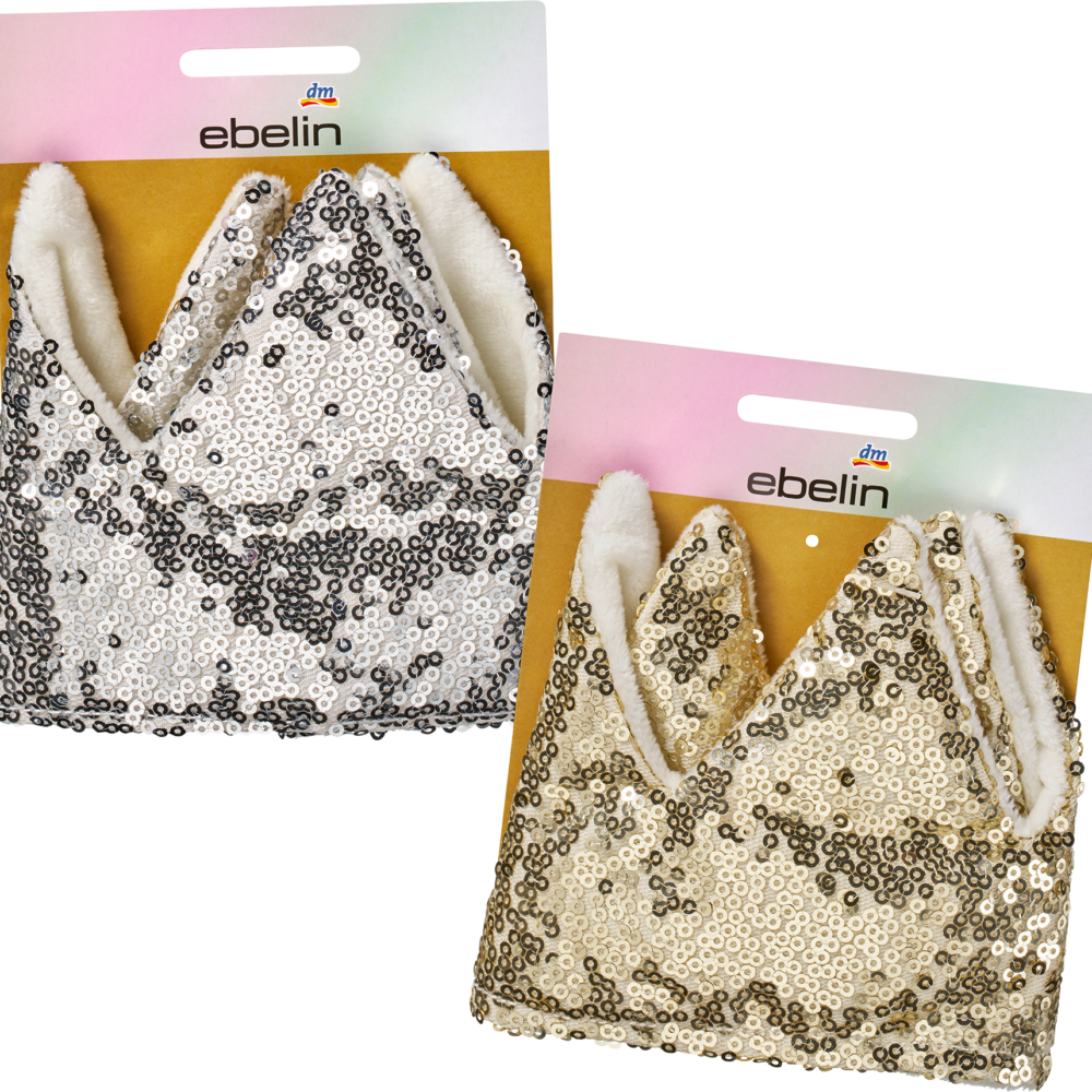 Ebelin Crown مع ترتر بمظهر ذهبي/فضي، 1 قطعة