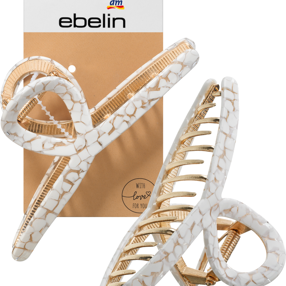 إيبلين مشبك شعر أبيض/ذهبي لوك، 1 قطعة