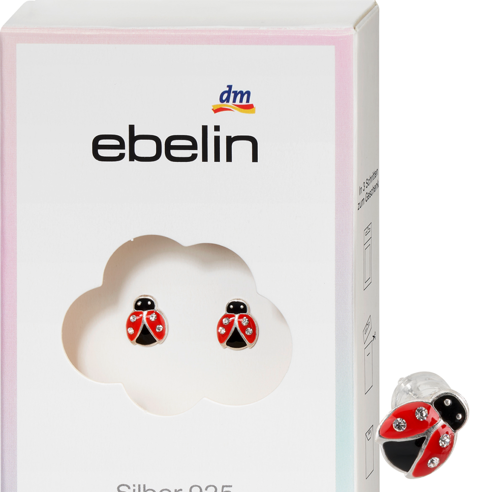 أقراط إيبلين 925 خنفساء فضية ، 2 قطعة