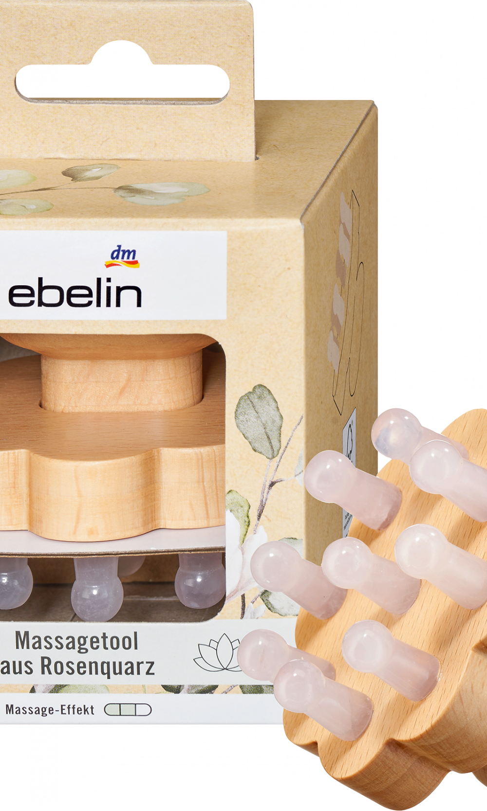 أداة تدليك إيبلين مع كوارتز وردي، 1 قطعة