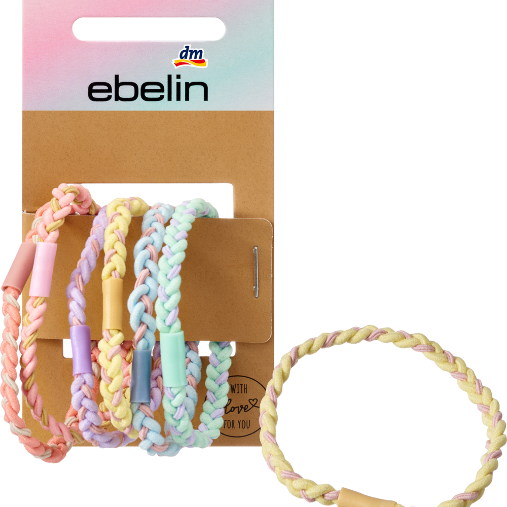 ايبلين أربطة شعر مضفرة ملونة، 6 قطع