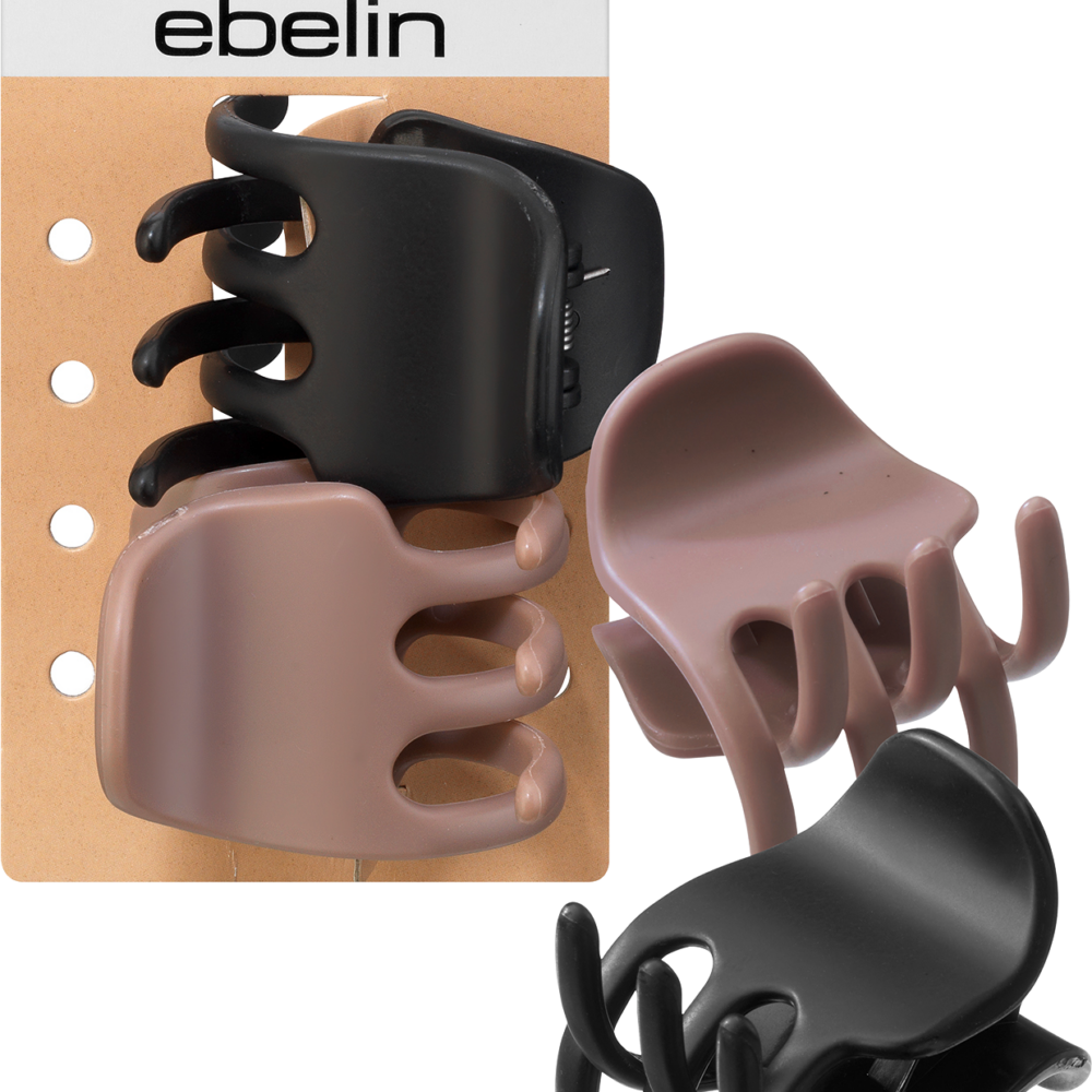 طقم مشبك للشعر، أسود/بنفسجي، 2 قطعة