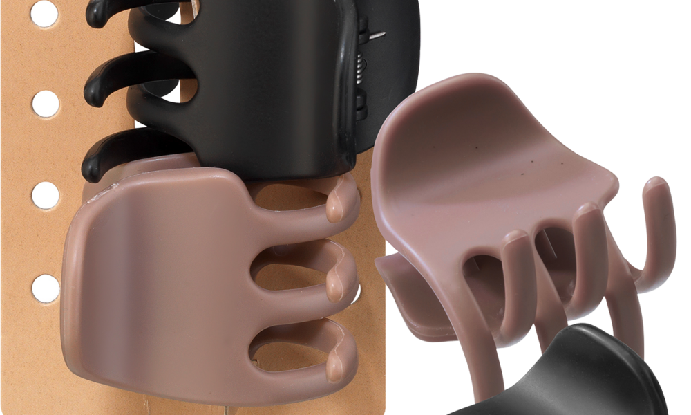 طقم مشبك للشعر، أسود/بنفسجي، 2 قطعة