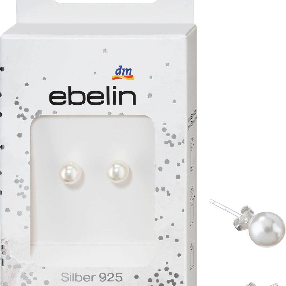 أقراط مرصعة من إيبلين 925 فضي، 2 قطعة