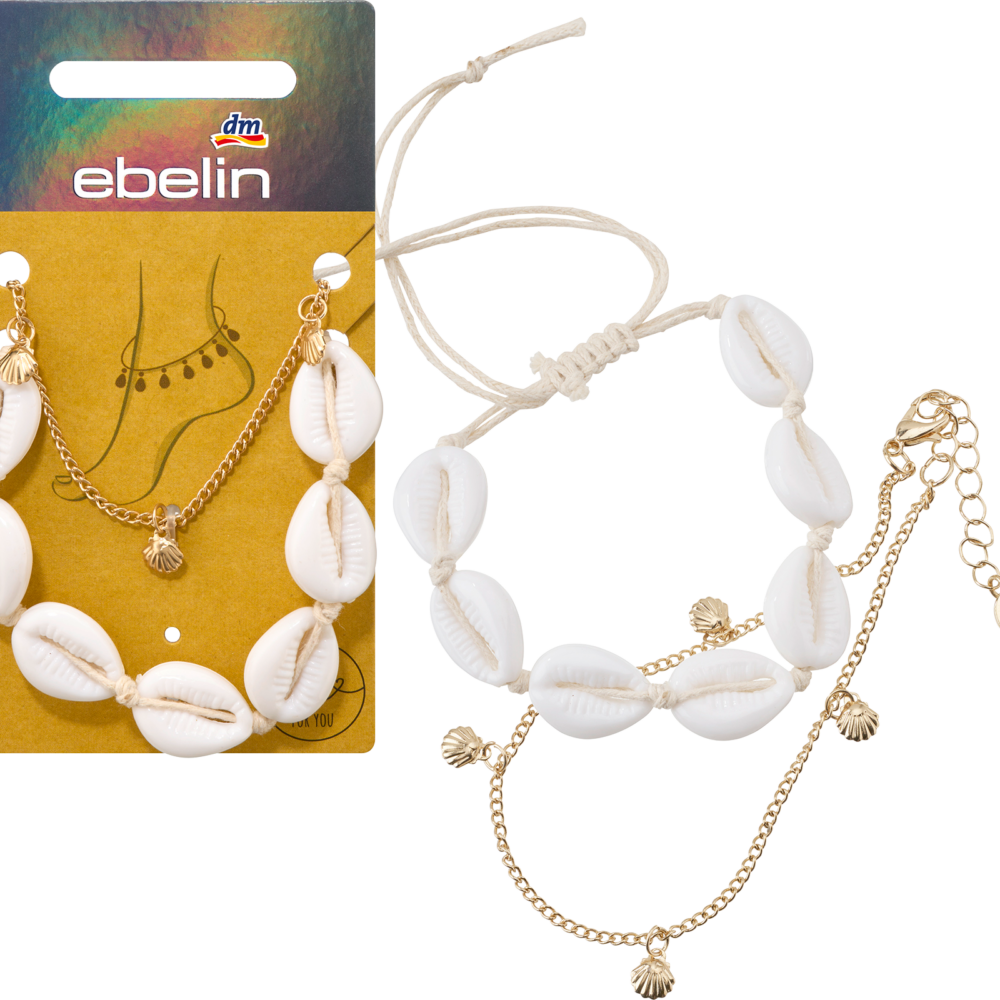 إيبلين خلخال مع صدف ، 2 قطعة