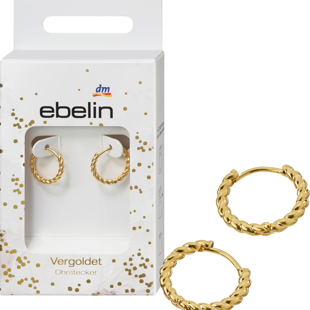 أقراط هوب من إيبلين مطلية بالذهب، 2 قطعة