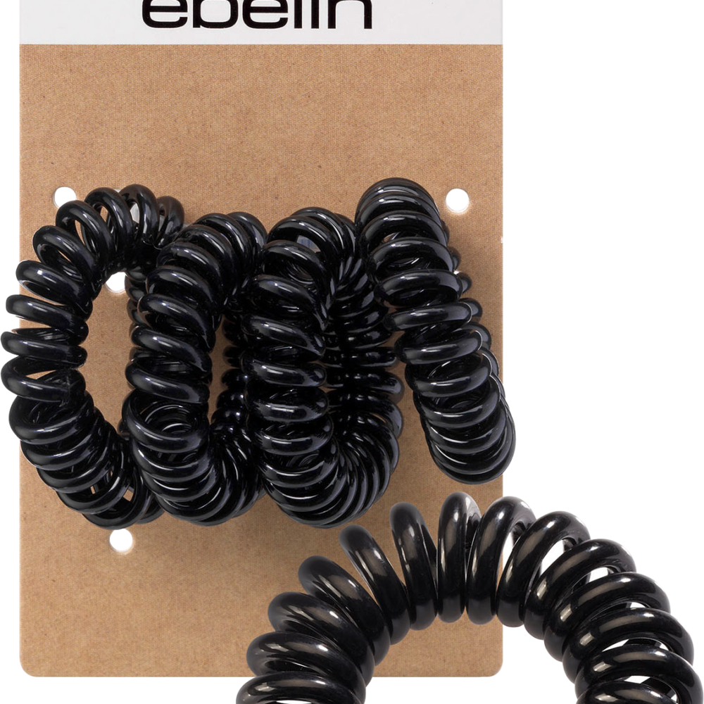 ايبلين أربطة شعر حلزونية صغيرة اسود، 4 قطع