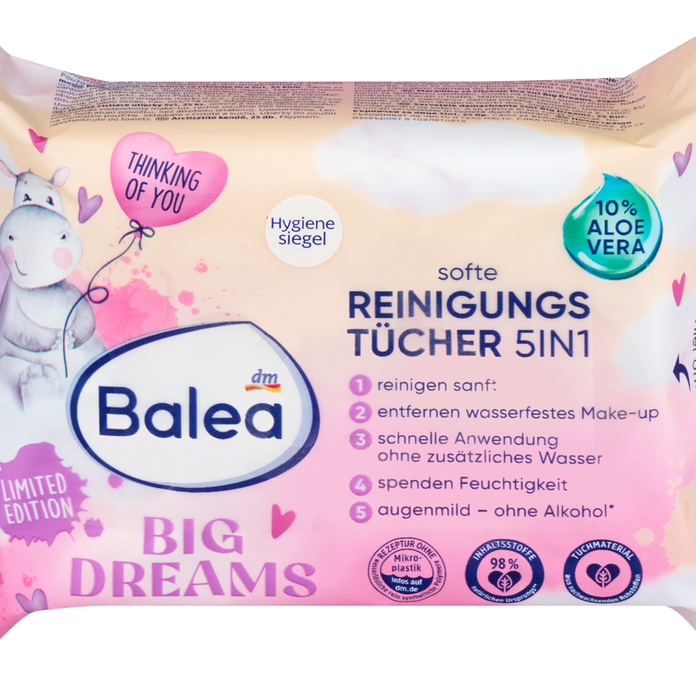 باليا مناديل منظفة للوجه بيج دريمز ، 25 قطعة