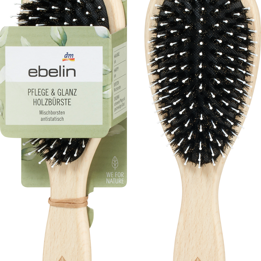 ebelin فرشاة شعر للعناية بالخشب واللمعان ، بيضاوي ، 1 قطعة