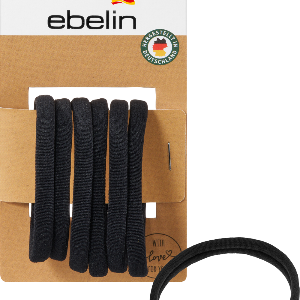 إيبلين ربطة عنق شعر سوفت أسود، 6 قطع