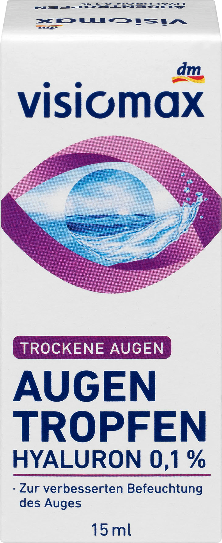 VISIOMAX قطرات للعين مع 0.1٪ هيالورون ، 15 مل جهاز طبي