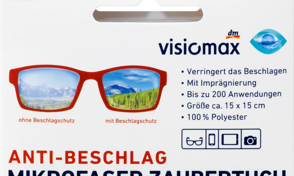VISIOMAX قطعة قماش سحرية سحرية مضادة للضباب ، 1 قطعة
