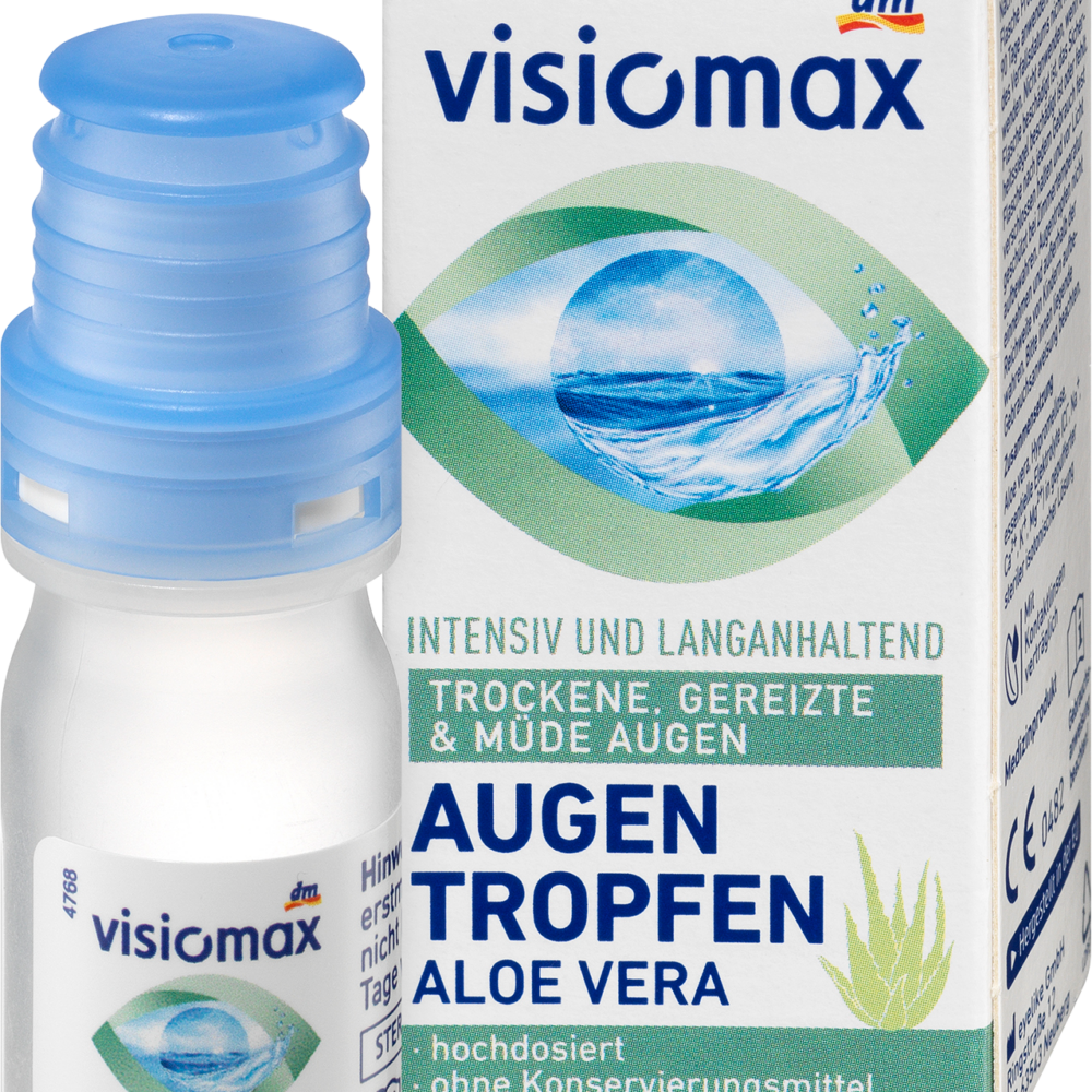 VISIOMAX قطرات العين الصبار ، بدون مواد حافظة ، 10 مل جهاز طبي