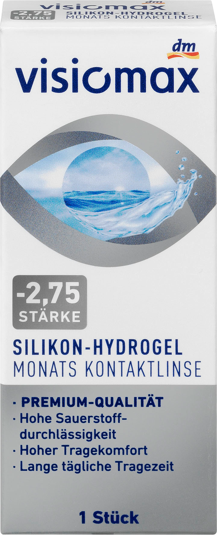 VISIOMAX سيليكون هيدروجيل العدسات اللاصقة الشهرية ديوبتر - 2.75 ، 1 قطعة.
