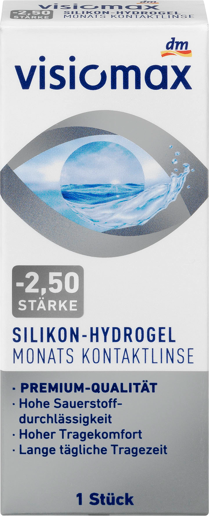 VISIOMAX سيليكون هيدروجيل العدسات اللاصقة الشهرية ديوبتر - 2.5 ، 1 قطعة.