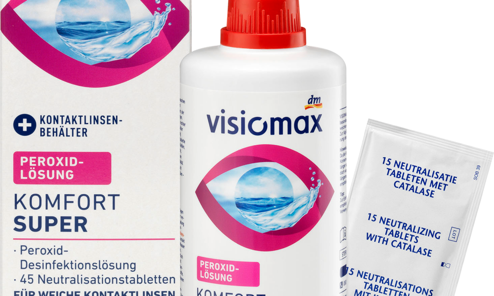 VISIOMAX بيروكسيد سوليشن كومفورت سوبر للعدسات اللاصقة اللينة ، مع علبة العدسات اللاصقة ، 360 مل جهاز طبي