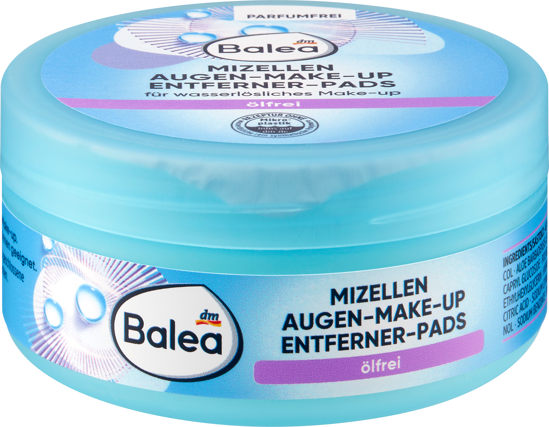 باليا ضمادات مزيل مكياج للعيون خالية من الزيت، 50 قطعة