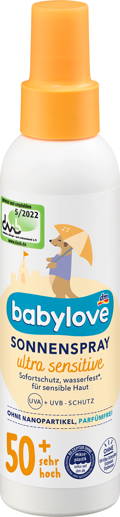 بيبي لوف بخاخ الشمس للأطفال شديد الحساسية SPF 50+، 150 مل