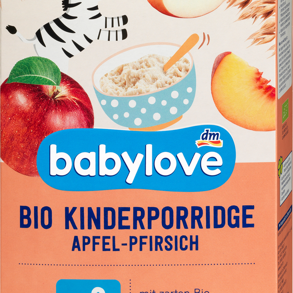 بيبي لوف عصيدة التفاح والخوخ من الشهر الثامن، 200 جرام طعام تكميلي