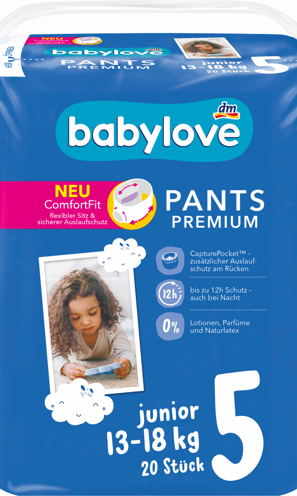 بيبي لوف بنطال أطفال بريميوم مقاس 5 (13-18 كجم)، 20 قطعة