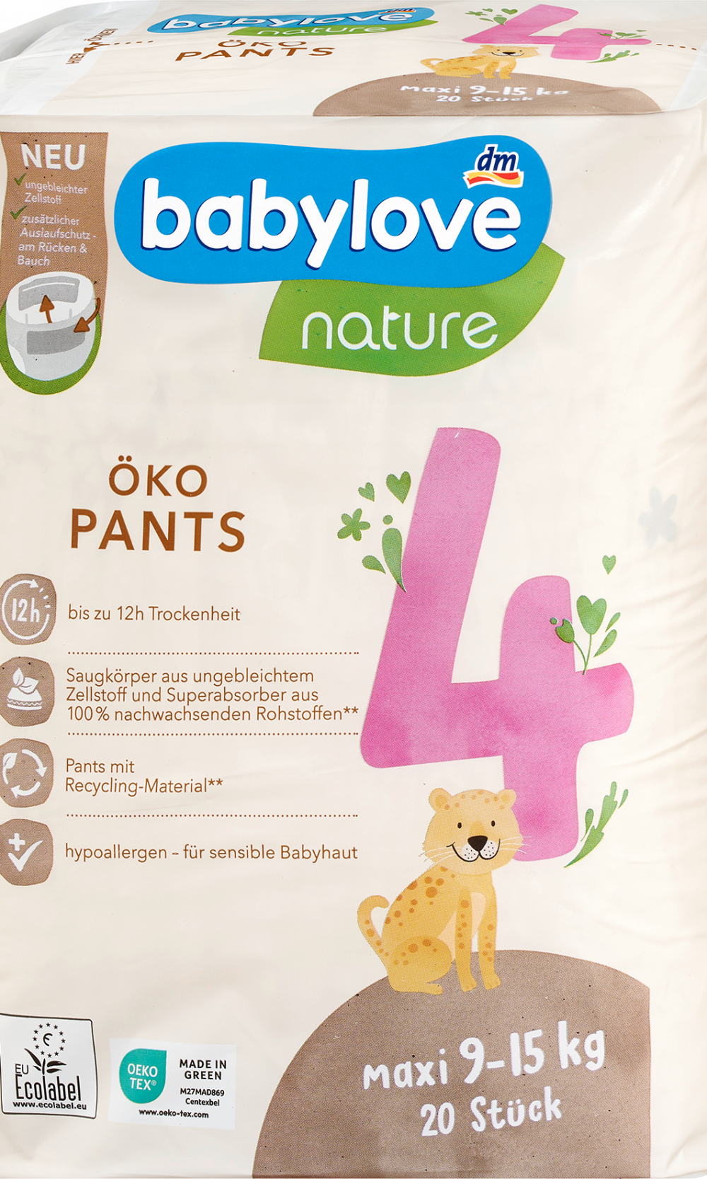 بيبي لوف ناتشوربنطلون أطفال مقاس 4 ماكسي (9-15 كجم)، 20 قطعة