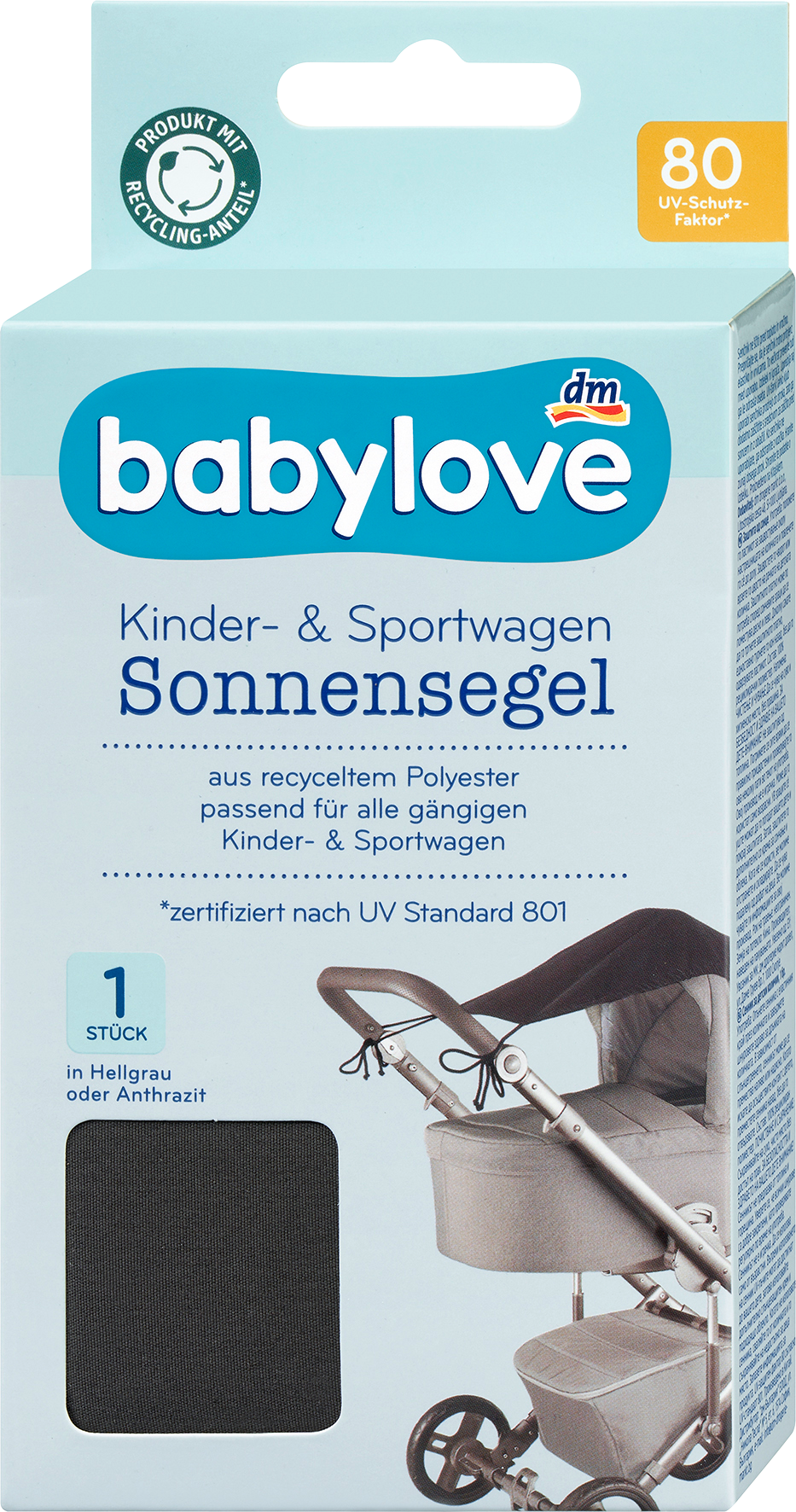 بيبي لوف صن سيل لعربة أطفال أنثراسايت، 1 قطعة