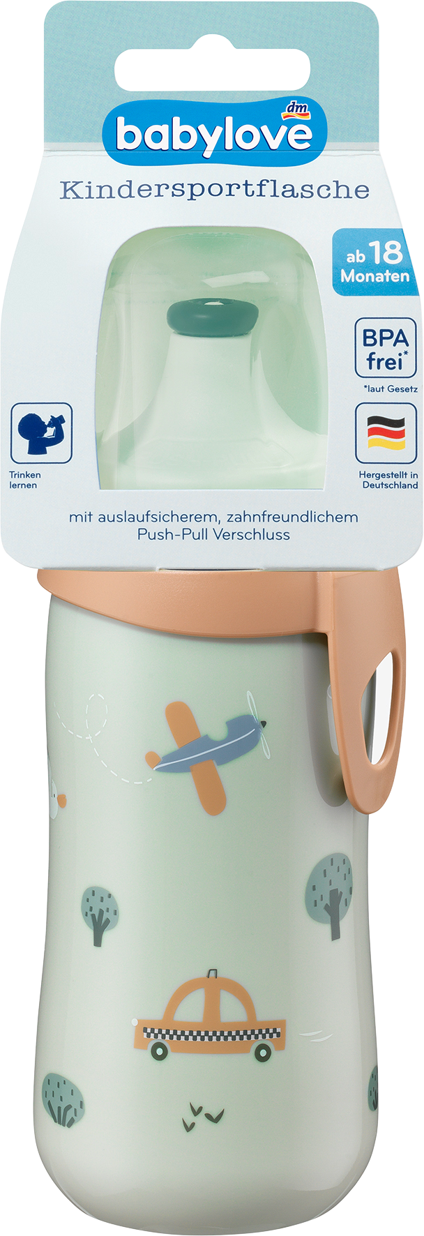 بيبي لوف زجاجة شرب للأطفال أخضر، 330 مل، 1 قطعة