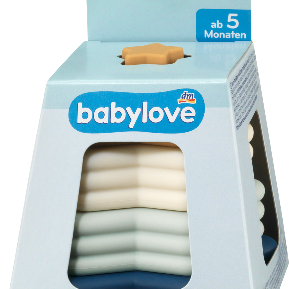 بيبي لوف لعبة تكديس سيليكون ، 4 قطع ، نجوم ، 1 قطعة