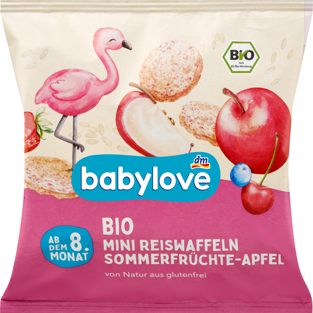 بيبي لوف بيبي سناك كعك الأرز فواكه الصيف التفاح ، من الشهر 8 ، 35 جرام طعام تكميلي