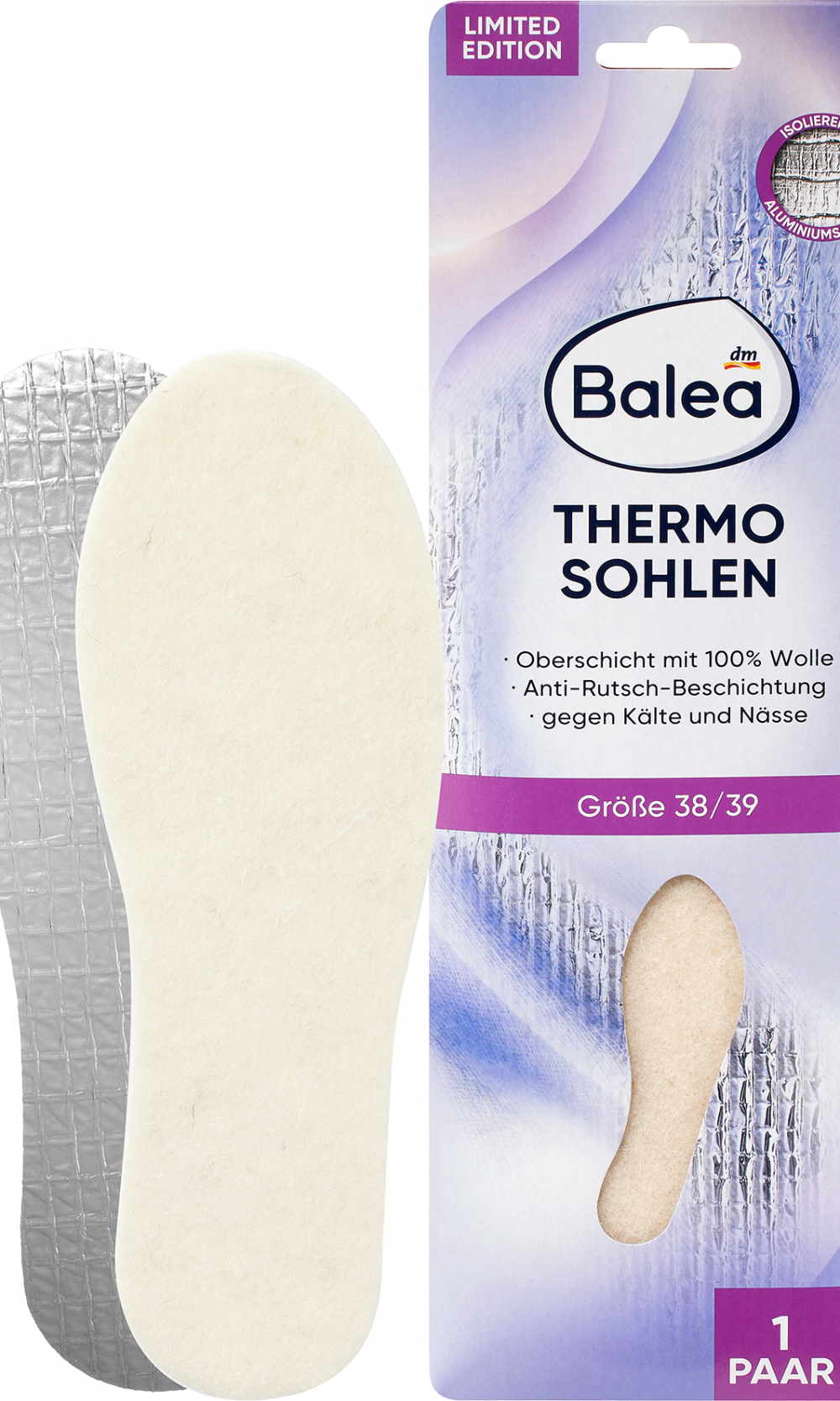 باليا نعل حراري مقاس 38/39 (1 زوج)، 1 قطعة