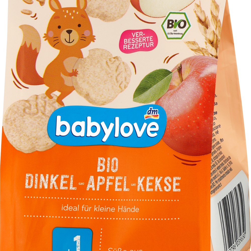 بيبي لوف بسكويت أطفال بسكويت تفاح حنطة من 1 سنة، 125 جرام