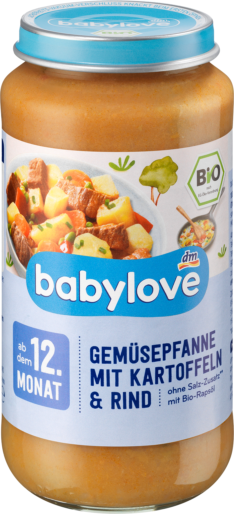 بيبي لوف للرجال ü خضروات مقلية مع البطاطس ولحم البقر، من 12 شهرا، 250 جرام طعام تكميلي